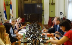 10 July 2017 The members of the Committee on Human and Minority Rights and Gender Equality in meeting with the representatives of the European Commission expert mission on Roma social inclusion in the Republic of Serbia